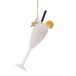 Vondels Scroppino Cocktail 15cm Verre Boule de Noël, Blanc, 1 Pièce