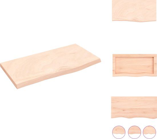 vidaXL Wandschap - 60x30x(2-4) cm - onbehandeld - massief - eikenhout