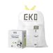 EKO Easy-Dispense Roll 80 Count Extra Sterke Trekkoord Hoge Keuken Vuilniszak, 8-9,5 Gallon Vuilniszak (30,3L-36L) 1 Pack Wit, Code E