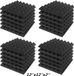 Famanu - 24 akoestische geluidsschuimpanelen 5x30x30cm houtskoolkleur piramidevorm