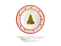 H&H Set 12 piatti fondi natalizi Classy Xmas cm 21,5