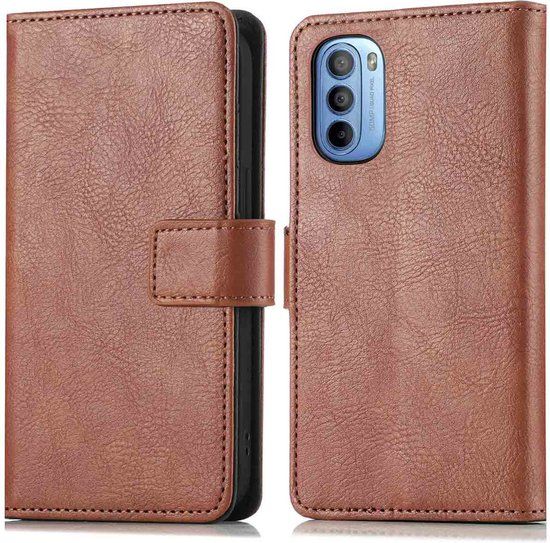 iMoshion Hoesje Motorola Moto G14 - Book Case - Bruin - Met Pasjeshouder