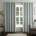 Curtina - Eendenei blauw damast gordijnen B 66 x L 90 (168 x 229cm) - Lichtblauwe jacquard gordijnen met oogjes - Botanische luxe gordijnen en gordijnen voor woonkamer en slaapkamer - Traditionele