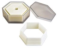 IBILI Corta MASAS HEXAGONO LISO (9 stuks), roestvrij staal, transparant/wit, 9 x 9 x 5 cm, 9 stuks