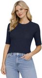 Fransa FRCAMMY PU 1 Dames T-shirt Korte Mouw Blauw Gestreept Katoen S