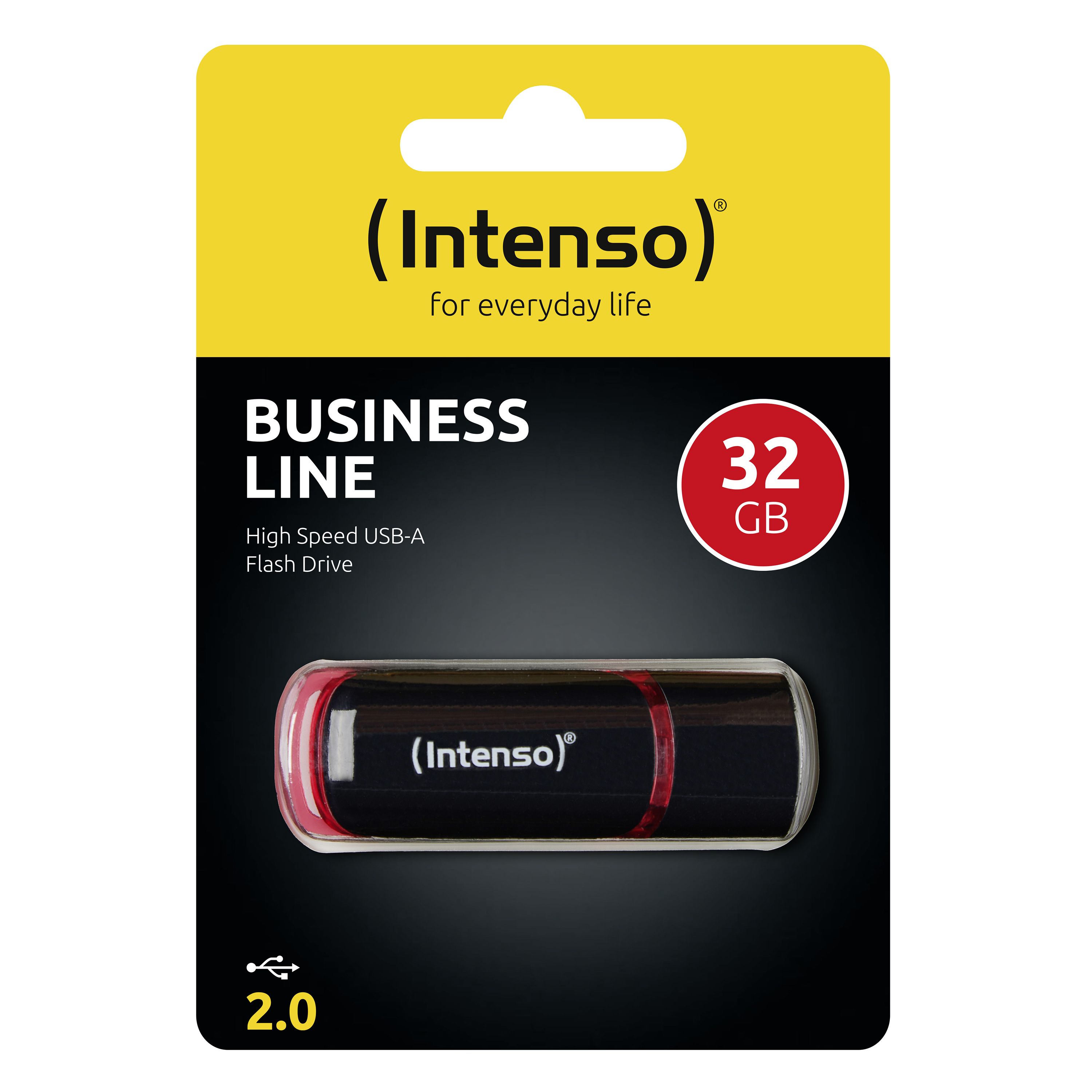 Intenso 32GB USB 2.0 Flash Drive - Black/Red
