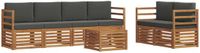 vidaXL Acacia Hout Bank Loungeset 6-persoons Natuurlijk en Antraciet