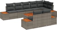 vidaXL Tuinbank Set 9 st Grijs Polyrattan