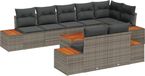 vidaXL Banc de jardin 9 pcs Gris Polyrotin