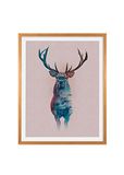 Komar Fotolijst hout Oak met Art Poster "Animals Forest Deer" als set - grootte: 40x50 cm