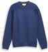 Tom Tailor Pull en maille avec détails côtelés - Taille L - bleu océan chiné