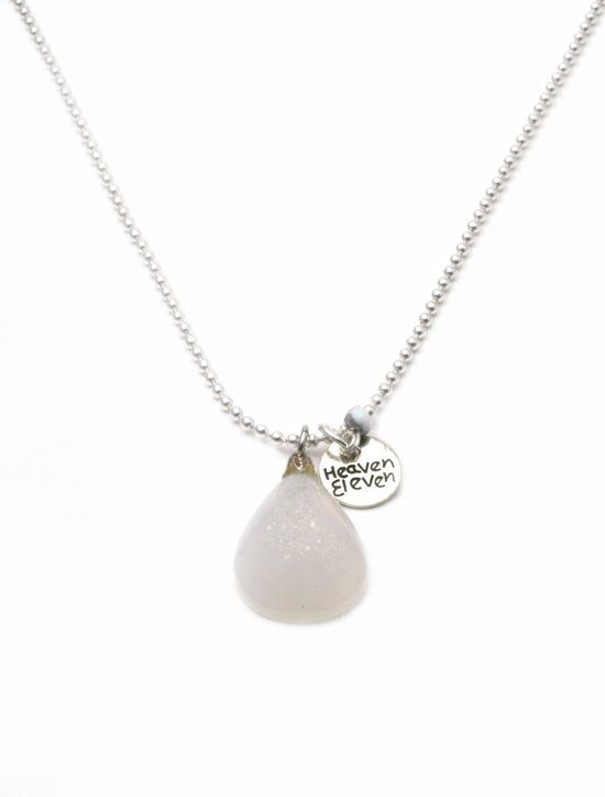 Heaven Eleven Dames Ketting Edelstaal Ballchain 2mm RVS Agaat Steen Grof 74cm