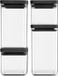 Tasty+ Pot de conservation empilable Gris foncé Lot de 4