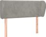 vidaXL Hoofdbord met randen fluweel lichtgrijs 103x23x78/88 cm