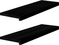 vidaXL Traptreden 2 stuks bruin-zwart 80 x 25 x 2 cm massief eiken