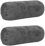 vidaXL Kussensloop 2 stuks Heerlen Donkergrijs Katoensatijn 15 x 40 cm
