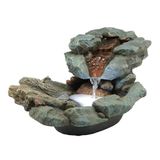Alpine Corporation Tafelfontein, Polystone Glasvezel, Grijs/Bruin, 20" L x 11" B x 9" H