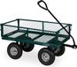 Merkloos Relaxdays bolderkar - tot 200 kg - met luchtbanden - klapbare zijwanden - transportkar - groen