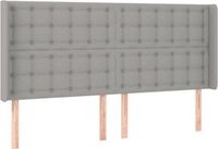 vidaXL Hoofdbord met randen 183x16x118/128 cm stof lichtgrijs