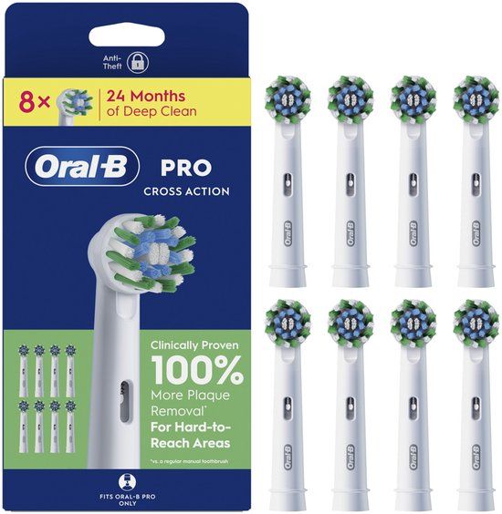 Oral-B Pro Cross Action Opzetborstels - Wit - 8 Stuks