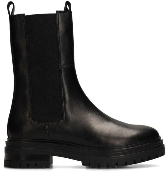 Manfield Dames Zwarte Leren Chelsea Boots Maat 39