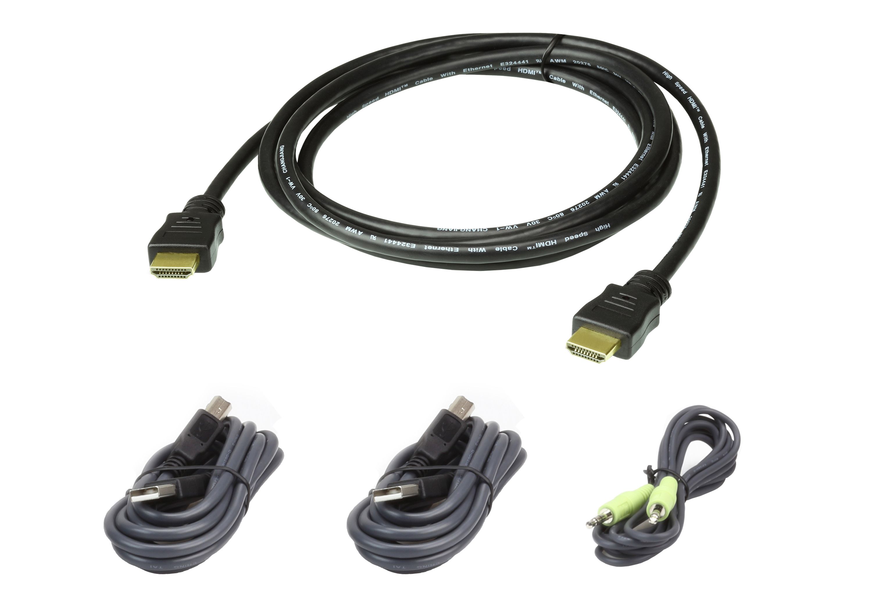 ATEN 2L-7D02UHX4 1.8m USB HDMI KVM Kabelpakket - Zwart