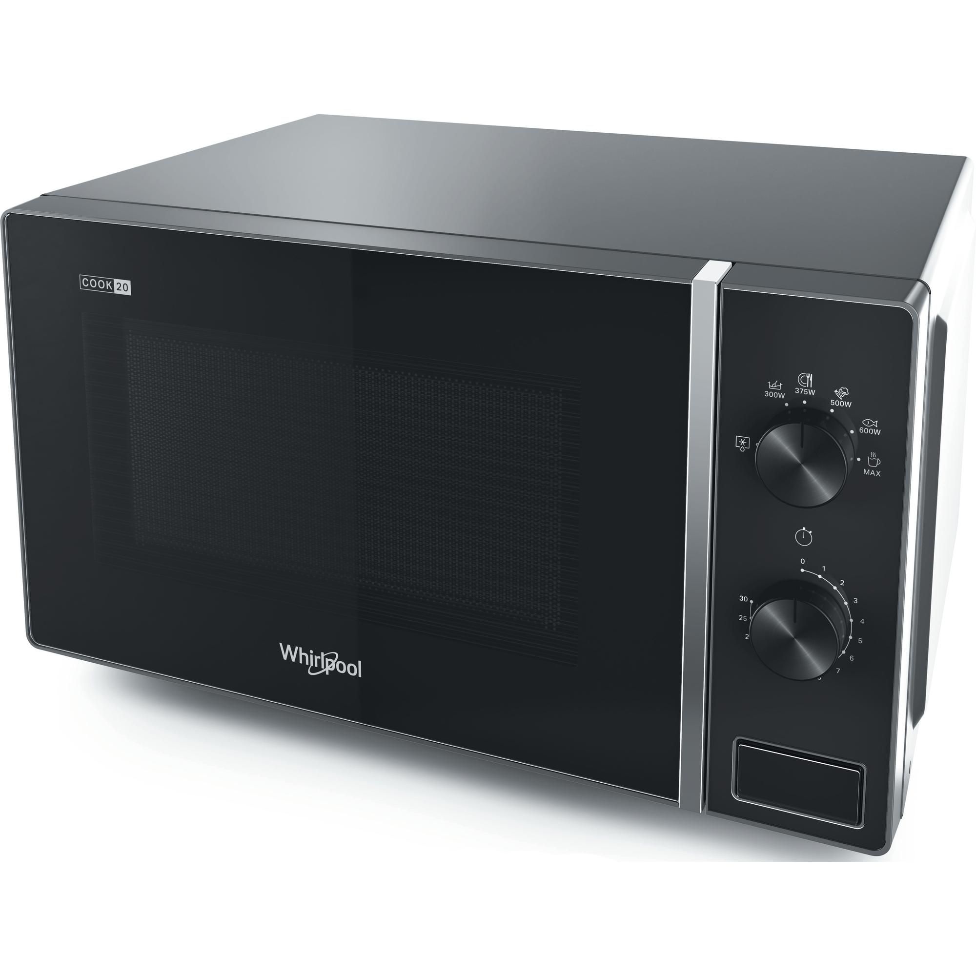 Whirlpool MWP 101 SB Solo Microwave - 20L - 700W - Black/Silver