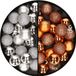 Billiet - Vanlaere 40x pièces petites boules de Noël en plastique cuivre et argent 3 cm