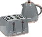 Fortuna Lai Gmbh Fortuna Lai 2-in-1 keukenstel, broodrooster en waterkoker, diverse opties, 1,7 liter, capaciteit voor 4 sneetjes brood tegelijkertijd, kunststof, grijs