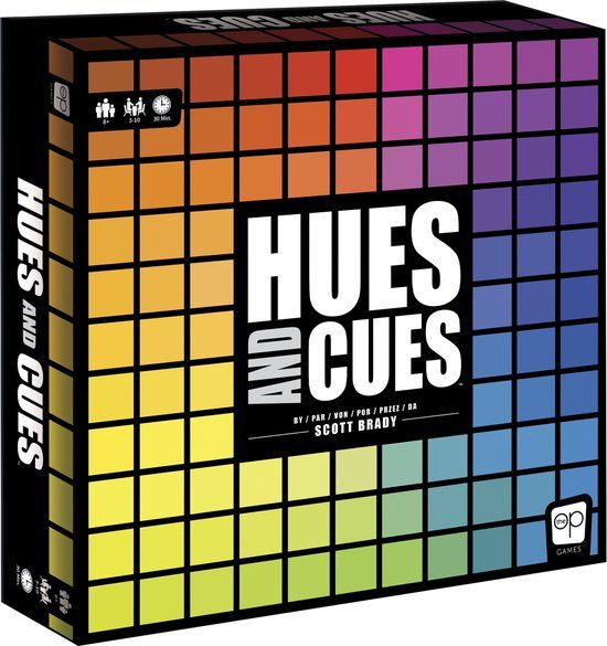 USAopoly - Hues and Cues Bordspel - Multilingual - Familiespel - Party Spel - Vanaf 8 Jaar - Voor 3 tot 10 Spelers - Meertalig inclusief Frans Engels en Duits