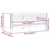 VidaXL 3-delige Loungeset Chesterfield-stijl Kunstleer Crèmekleurig