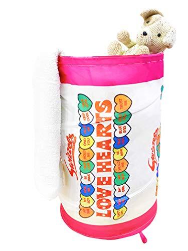 Swizzels Wasmand, Polyester, Roze/Wit, 56x36x36cm