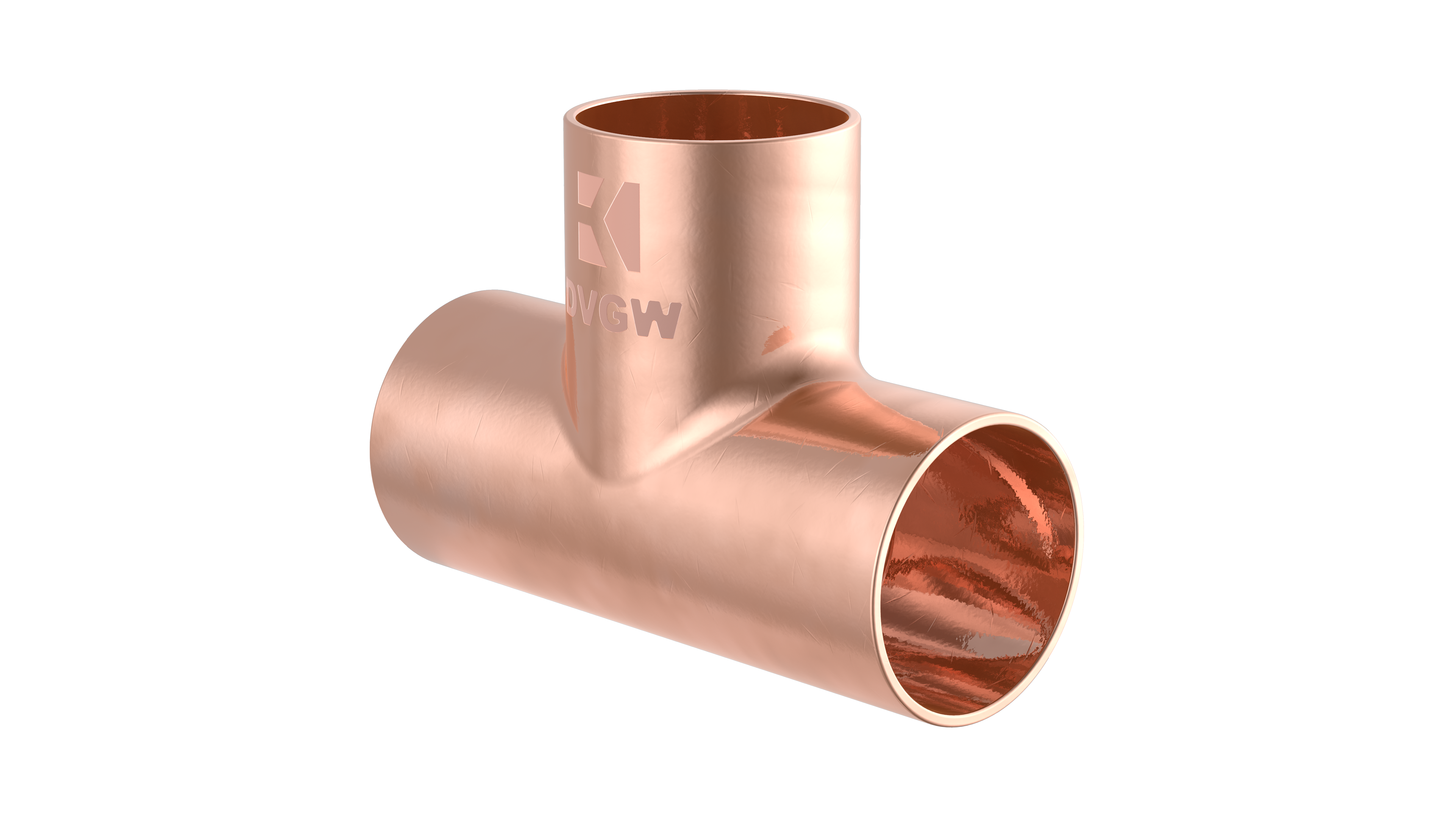 Kirchhoff Koperen T-stuk, blank, 12 mm, 3 sockets