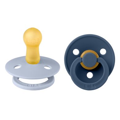BIBS® Colour - Fopspeen - Dusty Blauw & Steel Blauw - 6-18 maanden - 2 stuks