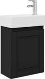 vidaXL Badkamermeubel met kraan Zwart 45,5 x 22,5 x 84 cm