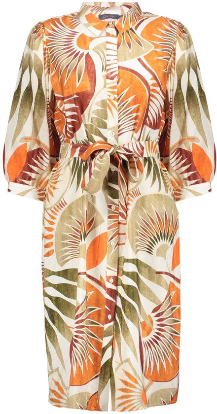 Geisha Mini Jurk Met Waaierprint 67395 20 Orange Dames Maat L