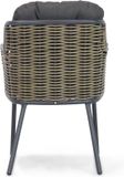Santika Furniture Fasano/Rockville 160 cm rond dining tuinset 7-delig Grijs-antraciet
