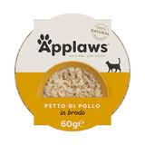 Applaws 100% Natuurlijke Natte Kattenvoer Potten, Kipfilet met Rijst in Bouillon voor Volwassen Katten - Pakket van 10 x 60g Domes
