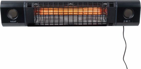 Sunred Sun and Sound Wandmodel Terrasverwarmer Zwart 2000W