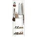 HOMCOM Kapstok, kledingrek, halmeubel met kledingstang, 4 haken, schoenenrek met 2 niveaus en open opbergplank, 52 x 30 x 180 cm, wit