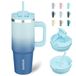 BJPKPK Tumbler met handvat 900 ml roestvrij staal geïsoleerde beker met deksel en rietje voor water of ijskoffie, hemel