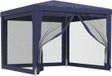 vidaXL Partytent met 4 mesh zijwanden, 3x3 m, HDPE, blauw