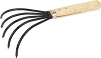 Merkloos Handhark met 5 tanden - Ergonomische handgreep - Klauw tuinhark voor het cultiveren, frezen en beluchten van de bodem - Comfortabele grip - Eenvoudig te gebruiken - Tuinieren accessoire