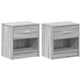 vidaXL Nachtkastjes 2 stuks met lade 39x28x41 cm grijs sonoma eiken