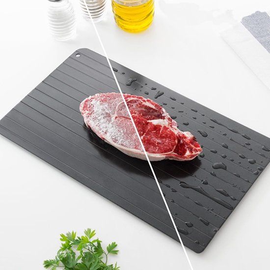 InnovaGoods Ontdooiplaat - Metaal - Zwart - Antiaanbaklaag - Antislip