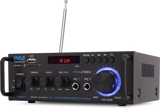 Pyle Audioversterker met Draadloze Bluetooth - 200W