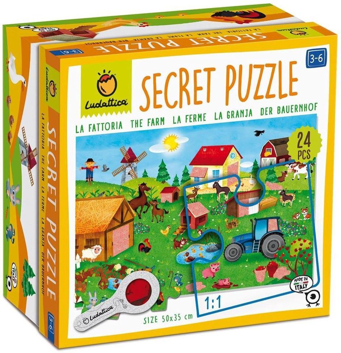 Ludattica puzzel 24 pièces: puzzel geheim: La Ferme