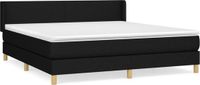 vidaXL Boxspring met matras stof zwart 160x200 cm
