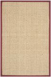 Safavieh NF114A tapijt, natuurlijke vezel, panamabinding, natuurlijk en beige zeegras, 152 x 243,8 cm, casual, 2' x 3' natuur/rood