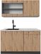 Vicco R-Line Eenpersoonskeuken – 140 cm, WB Marmer Artisanaal eiken/antraciet